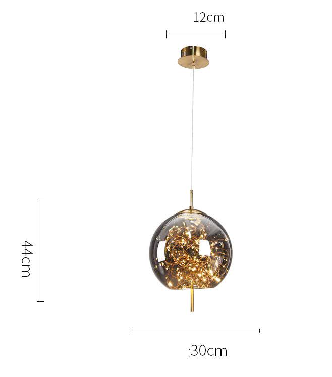 Modern LED Fairy Amber Glass Pendant Light