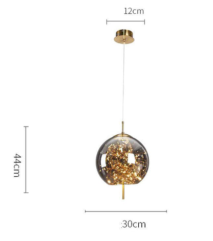 Modern LED Fairy Amber Glass Pendant Light
