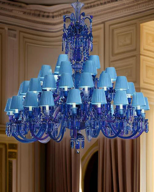 Azure Majesty Crystal Double Height Chandelier