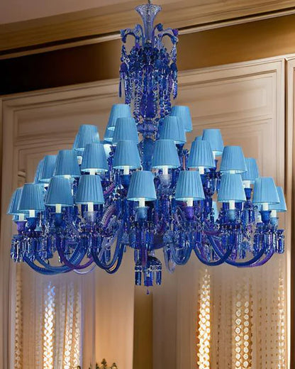 Azure Majesty Crystal Double Height Chandelier