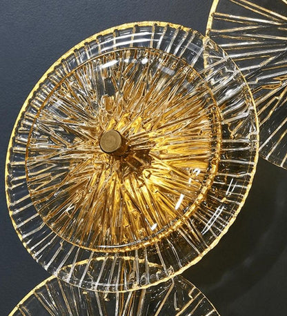 6 light modern glass led wall Light