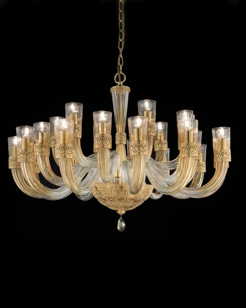 Grand Venetian Gold Murano Glass Chandelier