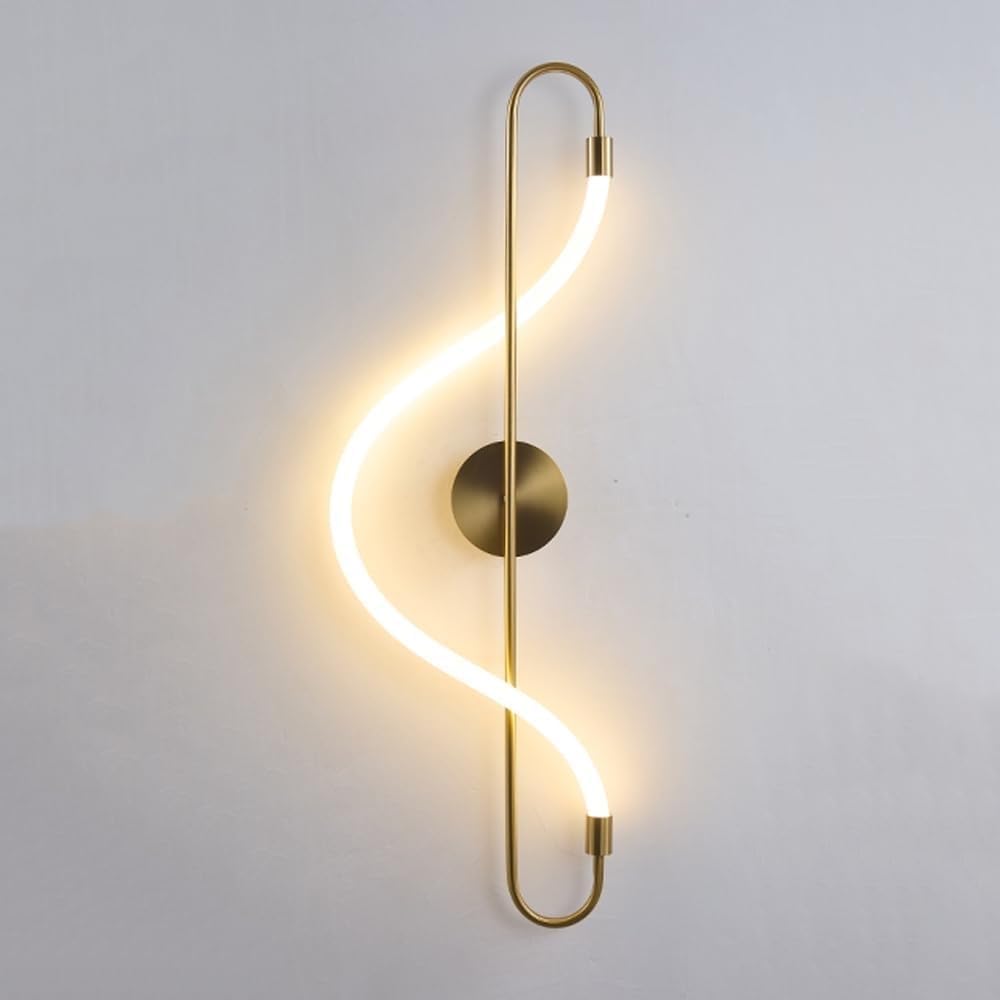 Modern S-Curve LED Wall Light – Gold Finish