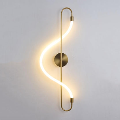 Modern S-Curve LED Wall Light – Gold Finish