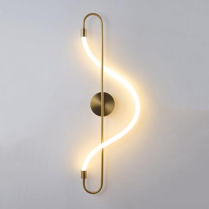 Modern S-Curve LED Wall Light – Gold Finish