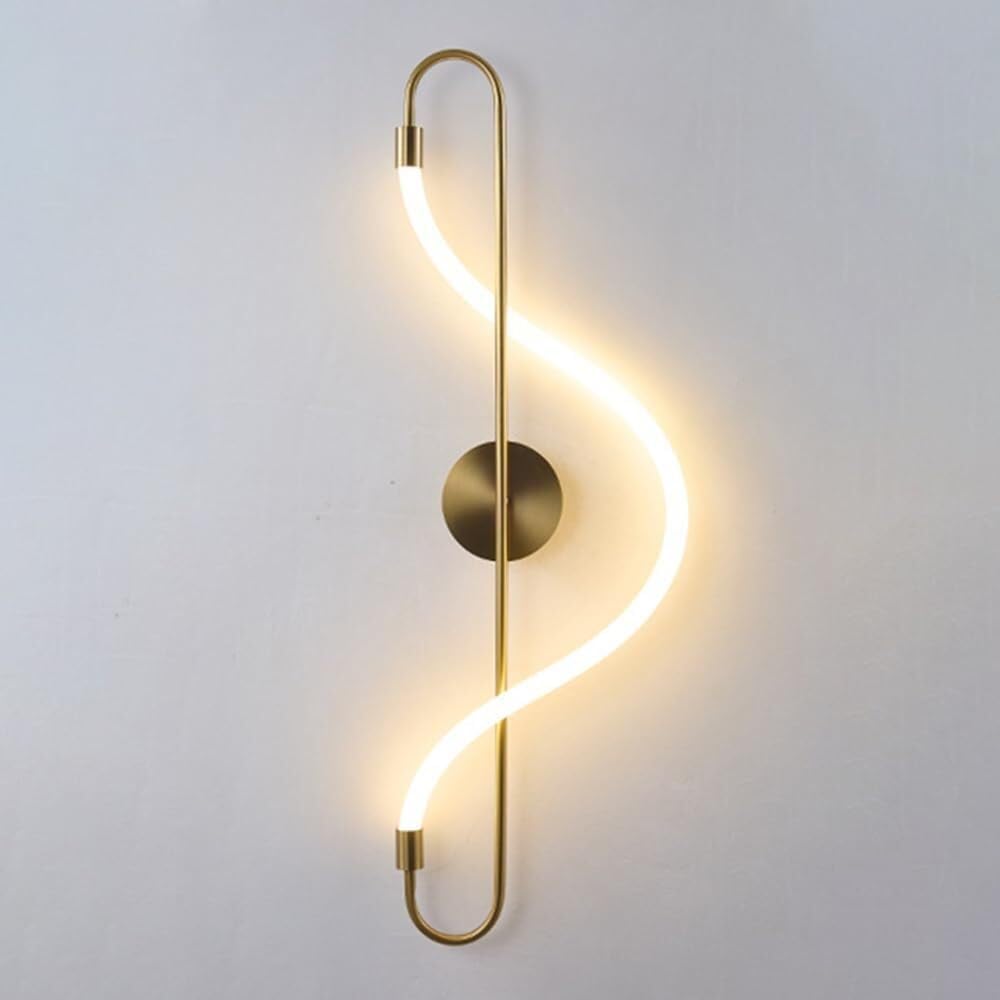 Modern S-Curve LED Wall Light – Gold Finish