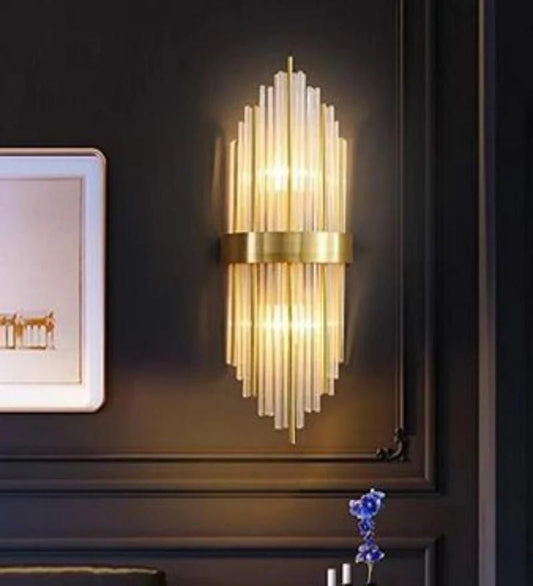 Luxury Gold Glass Rod Wall Sconce
