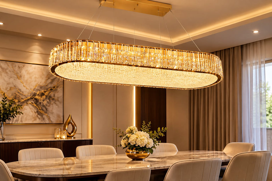 Luxury Oval Crystal LED Chandelier