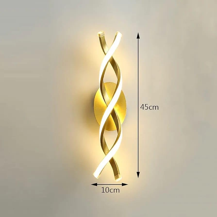 Spiral Shape Golden LED Wall Lamp