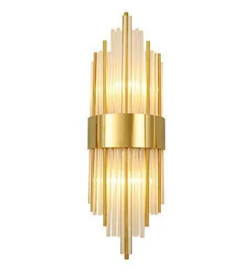 Luxury Gold Glass Rod Wall Sconce
