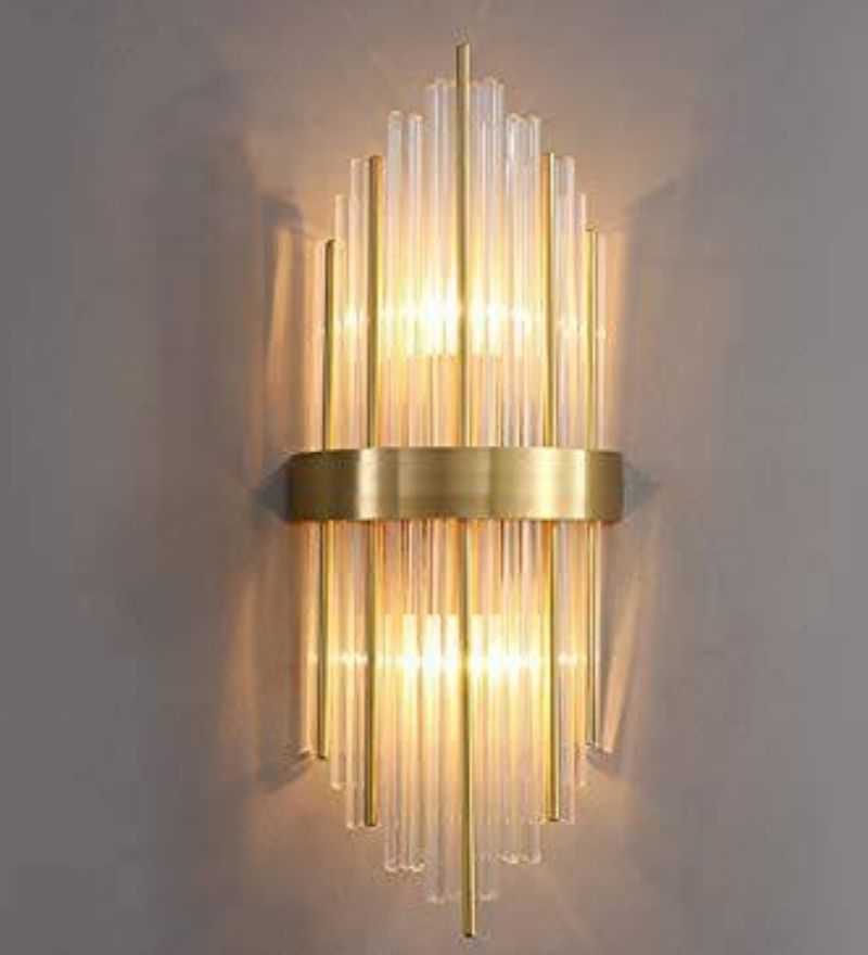 Luxury Gold Glass Rod Wall Sconce