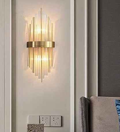 Luxury Gold Glass Rod Wall Sconce