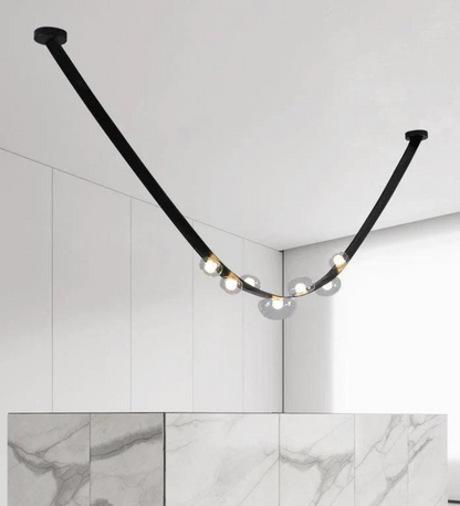 Stello Black Leather Belt Chandelier