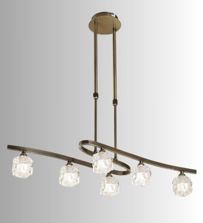 ICE PENDANT 6 LIGHT ANTIQUE BRASS