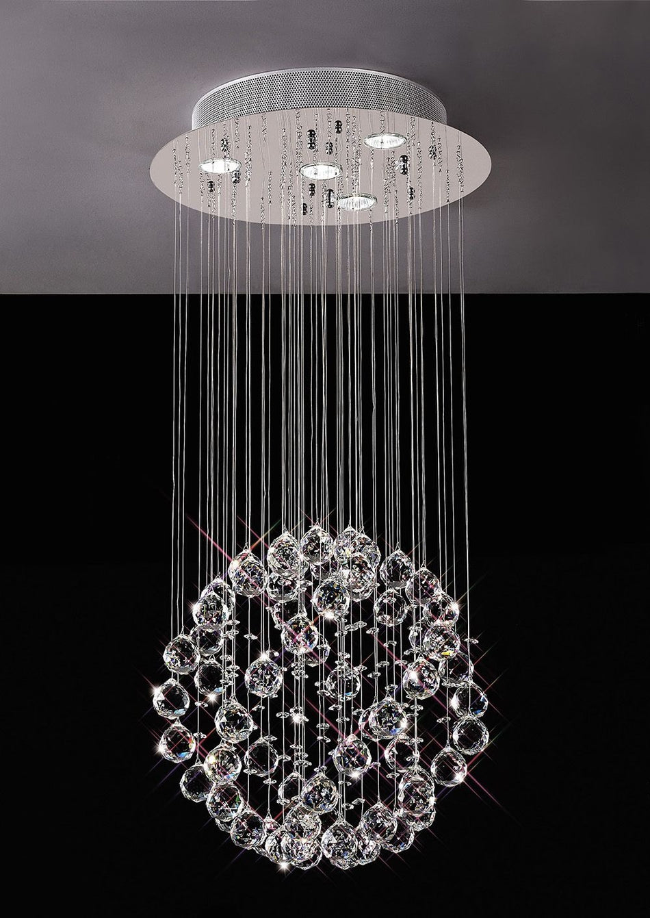 Small Sphere 4 Light Polished Chrome/Crystal