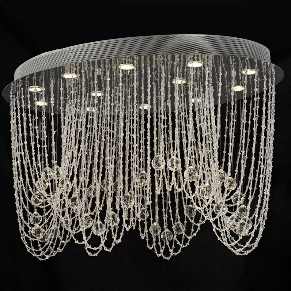 Camilla Ceiling Oval 12 Light Polished Chrome/Crystal
