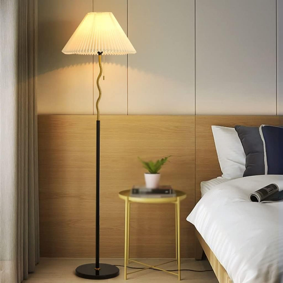 Elegant Curved Brass Floor Lamp