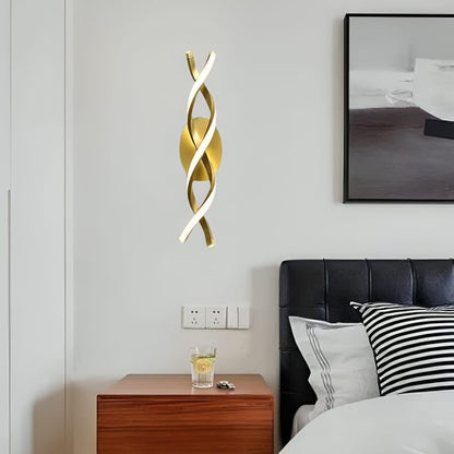 Spiral Shape Golden LED Wall Lamp