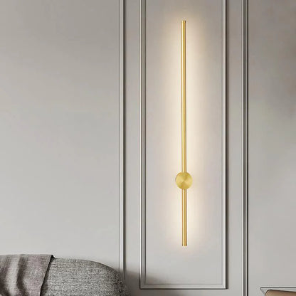 800MM Modern Minimalist Gold Linear Wall Light – Vertical LED Sconce