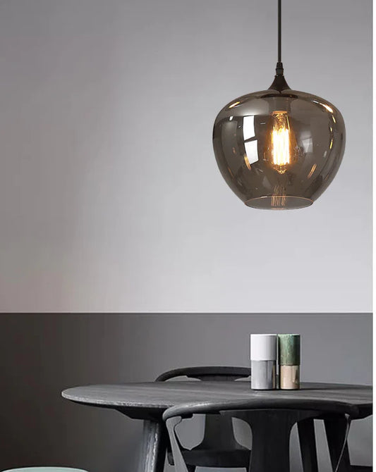 EmberGlow Pendant – Smoke Glass Elegance