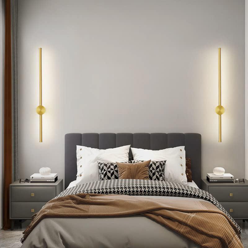 800MM Modern Minimalist Gold Linear Wall Light – Vertical LED Sconce