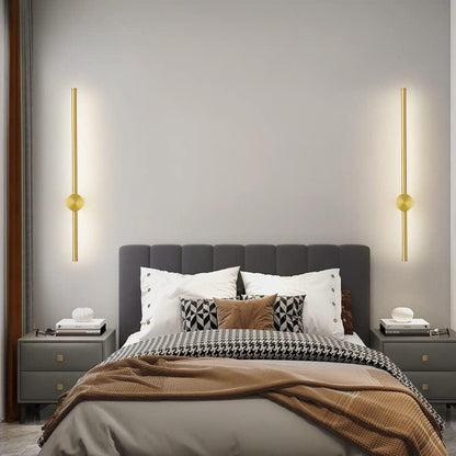 800MM Modern Minimalist Gold Linear Wall Light – Vertical LED Sconce