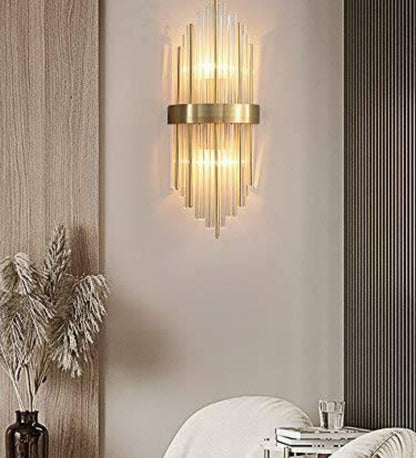 Luxury Gold Glass Rod Wall Sconce