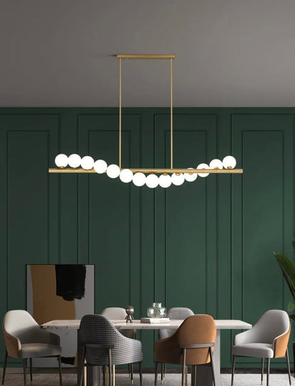 Gold Frosted Glass Chandelier