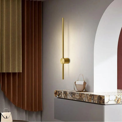 800MM Modern Minimalist Gold Linear Wall Light – Vertical LED Sconce