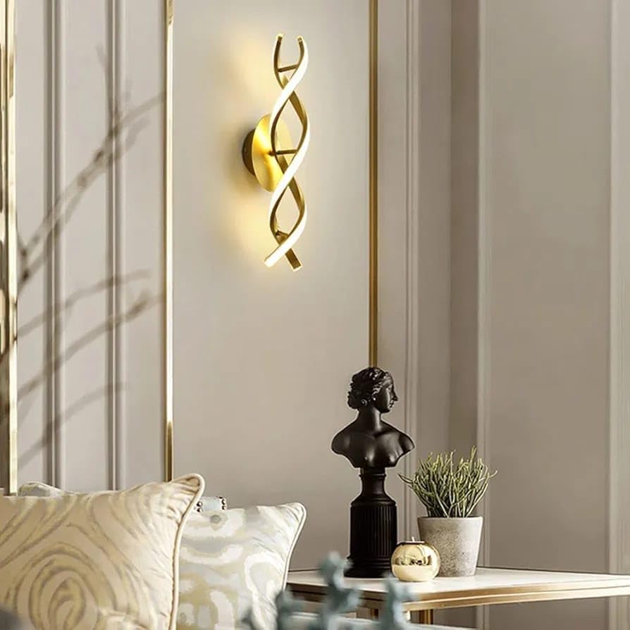Spiral Shape Golden LED Wall Lamp