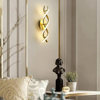 Spiral Shape Golden LED Wall Lamp