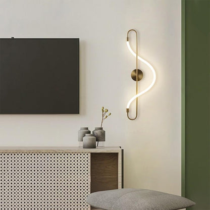 Modern S-Curve LED Wall Light – Gold Finish