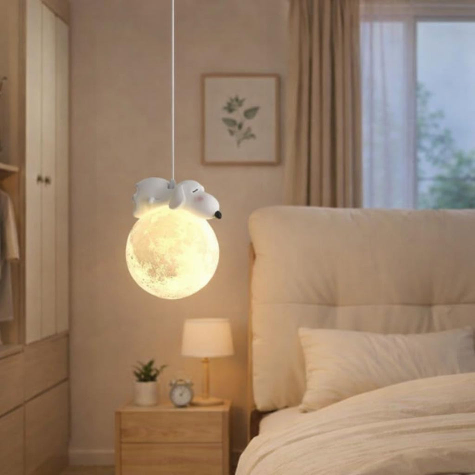 Cartoon Dog Moon Pendant Light