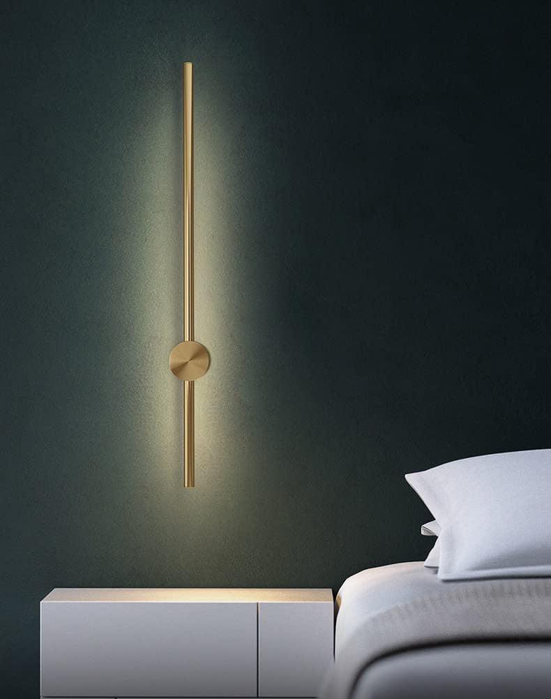 800MM Modern Minimalist Gold Linear Wall Light – Vertical LED Sconce