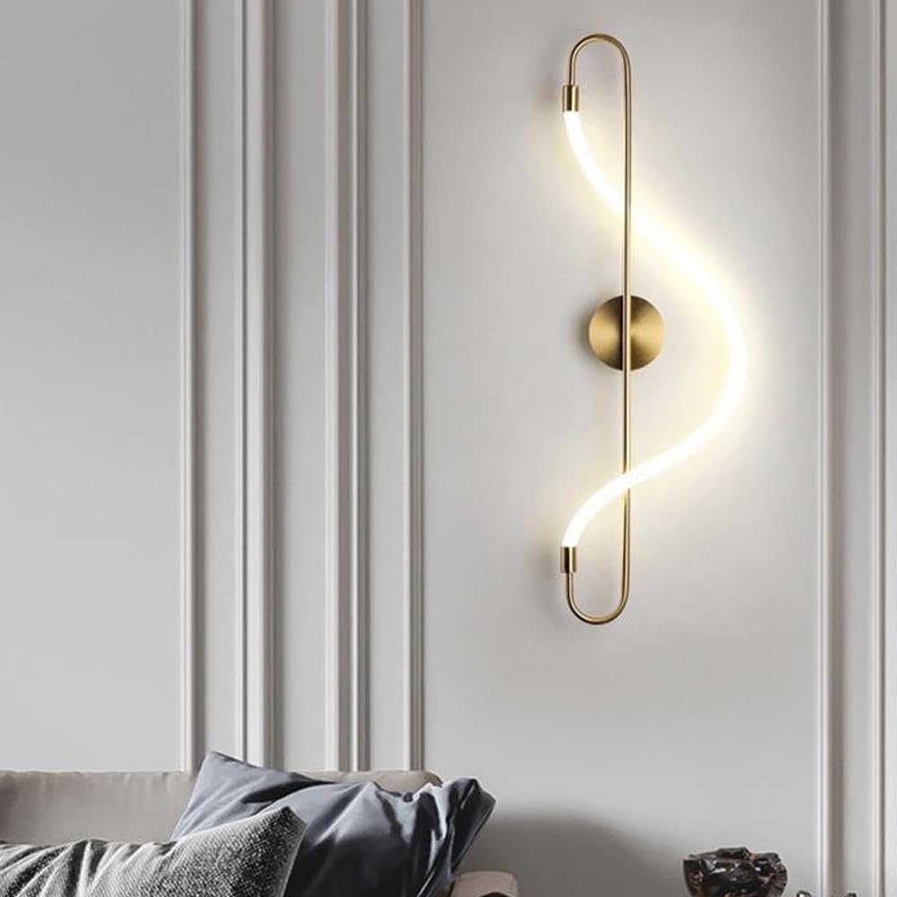 Modern S-Curve LED Wall Light – Gold Finish
