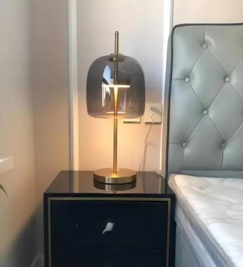 Smoke Glass LED Table Lamp