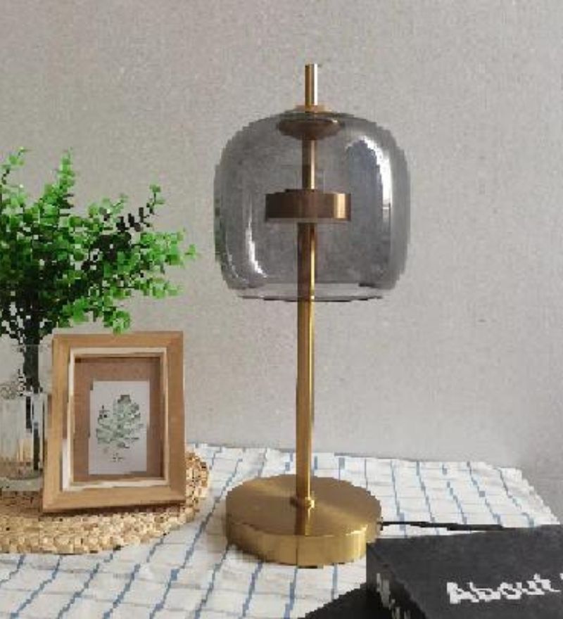 Smoke Glass LED Table Lamp