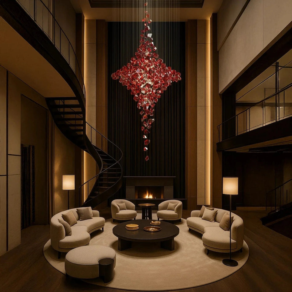 Meteoroid Double Height Chandelier