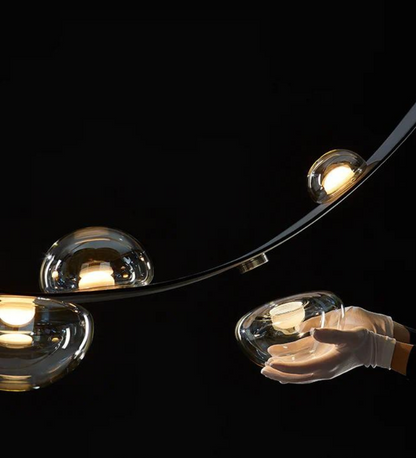 Stello Black Leather Belt Chandelier