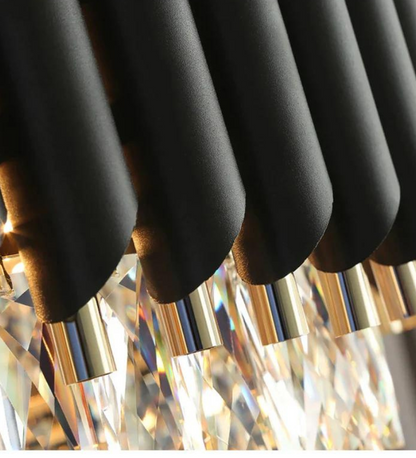 Oscuro Black Metal and Crystal Chandelier