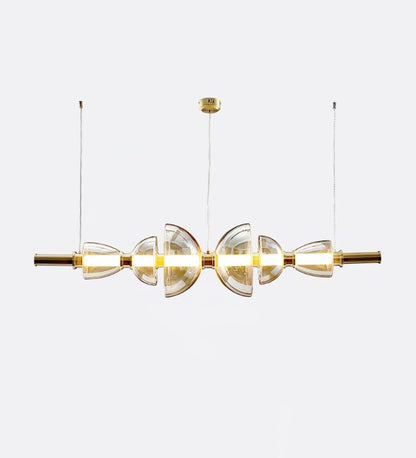 Amber Champagne Glass Gold Body Dining Chandelier