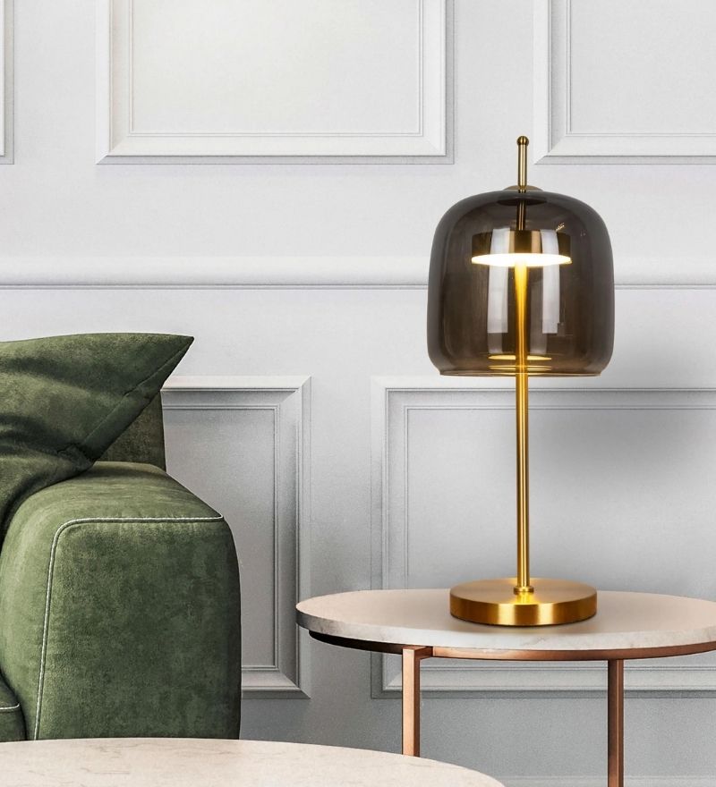 Smoke Glass LED Table Lamp