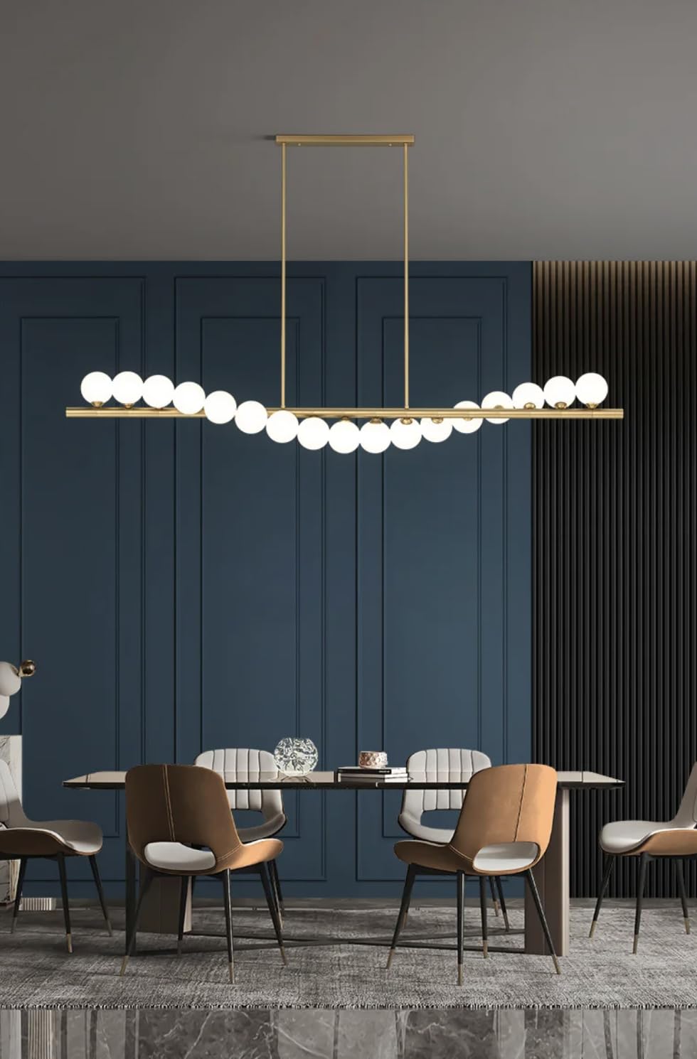 Gold Frosted Glass Chandelier