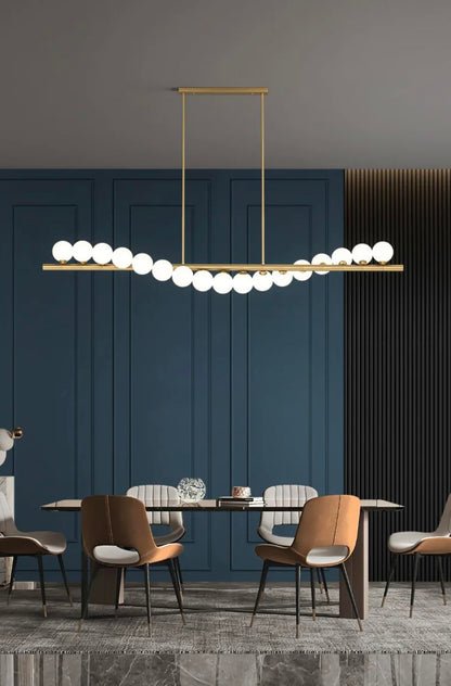 Gold Frosted Glass Chandelier