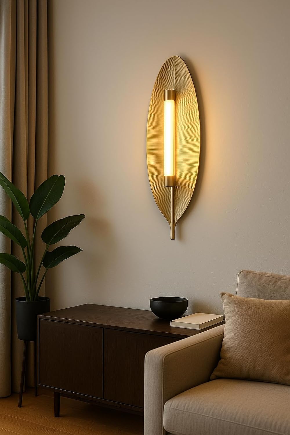 Gold Leaf Wall Light – Decorative Modern LED Sconce for Bedroom & Living Room