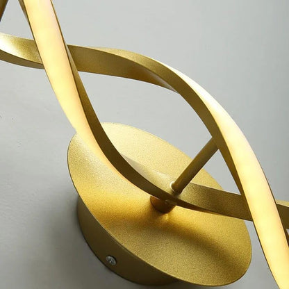 Spiral Shape Golden LED Wall Lamp