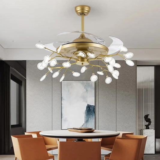 Gold Firefly Ceiling Fan Chandelier