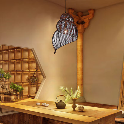 Retro Wicker Pendant Light