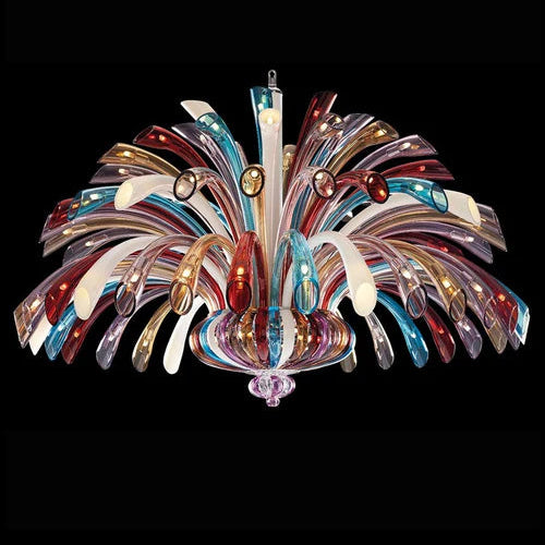 Opaline Crown Glass Chandelier