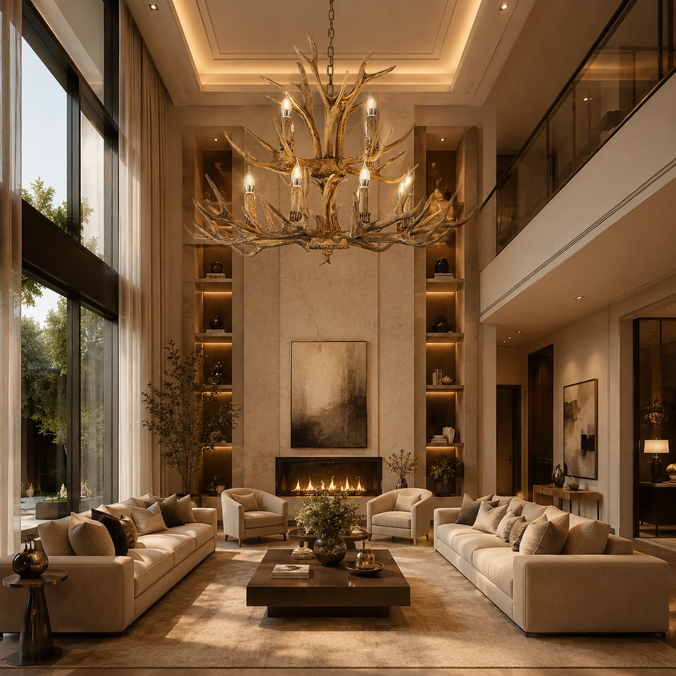 12 Light Antler Chandelier